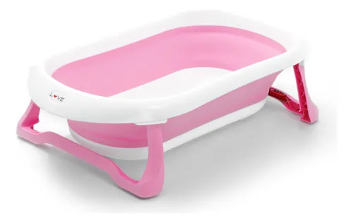 BAÑERA PLEGABLE ROSA Y GRIS – Pañalera Belyan